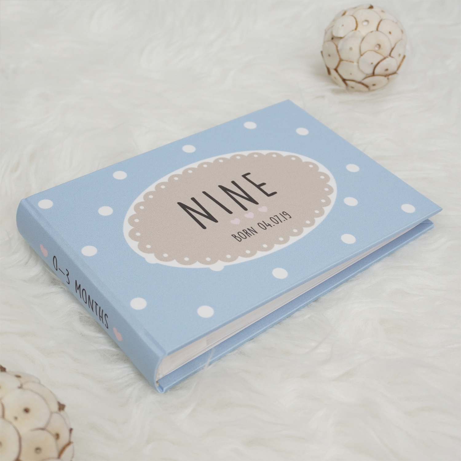 อัลบั้มสั่งทำใส่ชื่อ ลาย Polka Dot - Oval Label
