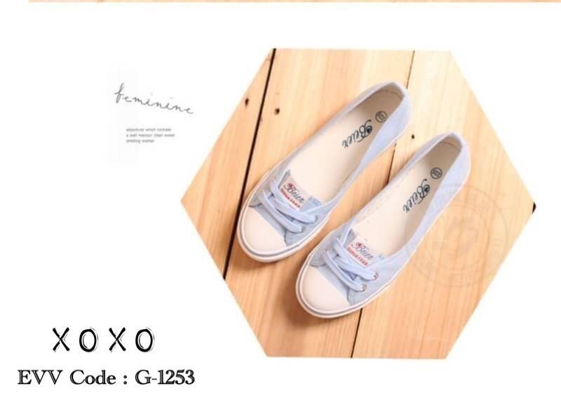 ีรองเท้าผ้าใบทรงคัทชูแต่งเชือก (สีกรม)