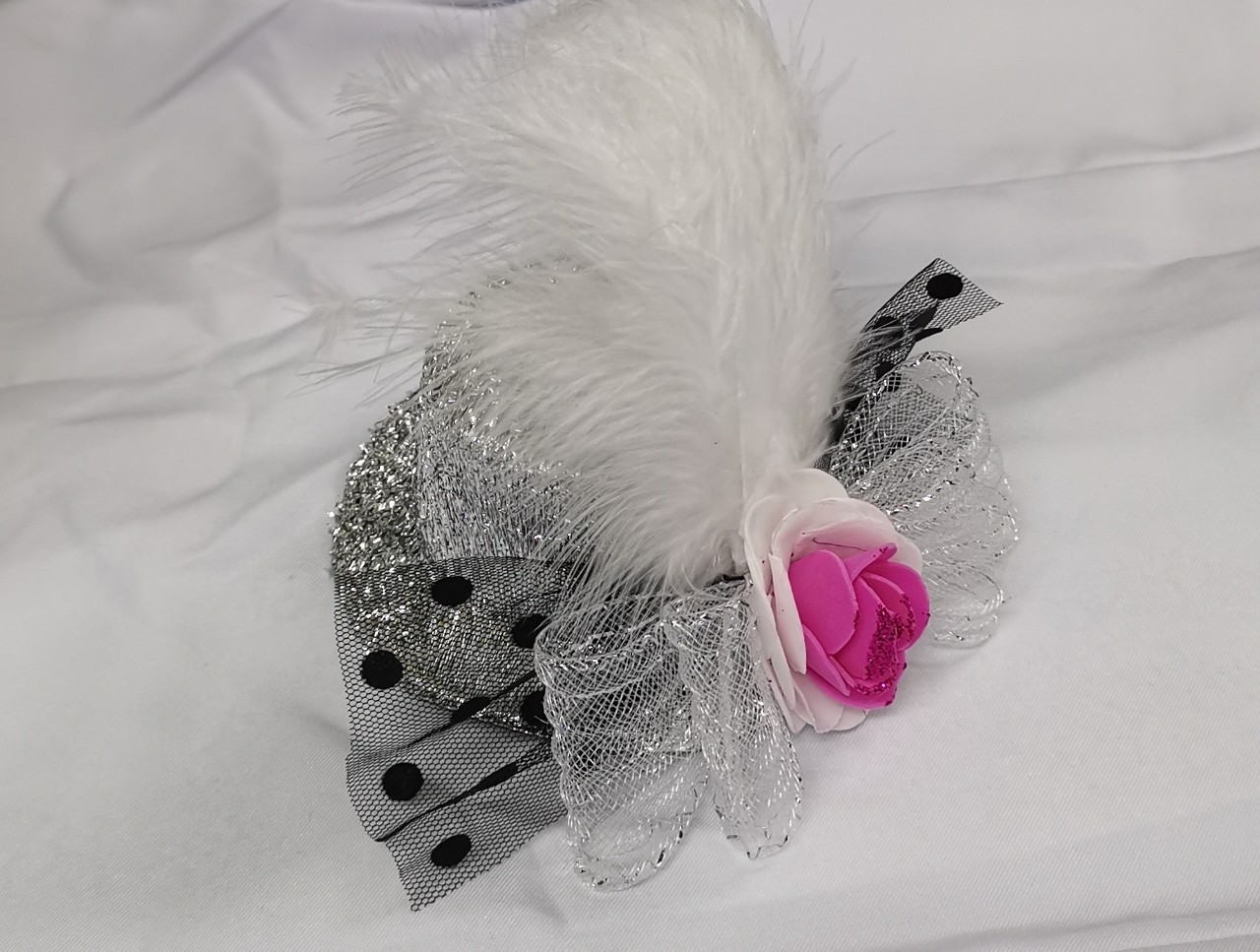 หมวกดรัมเมเยอร์เด็ก ขนนกแฟนซี กิ๊ฟติดผม งานทำมือ|ใช้กับชุดดรัมเมเยอร์เด็กหญิง ชุดกีฬาสีเด็ก Y&N Shop