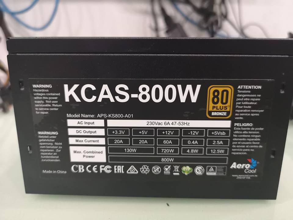 AeroCool KCAS 800w. (80+ Bronze)