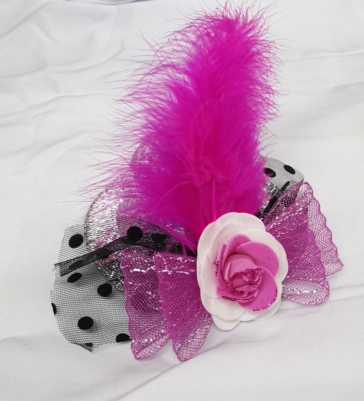 หมวกดรัมเมเยอร์เด็ก ขนนกแฟนซี กิ๊ฟติดผม งานทำมือ|ใช้กับชุดดรัมเมเยอร์เด็กหญิง ชุดกีฬาสีเด็ก Y&N Shop