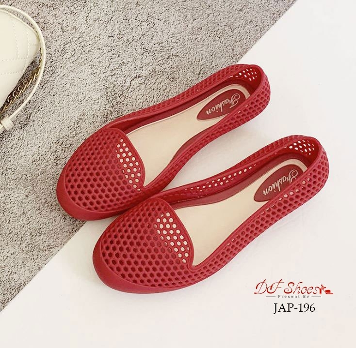 รองเท้าส้นแบนซิลิโคนนิ่ม (สีน้ำเงิน)