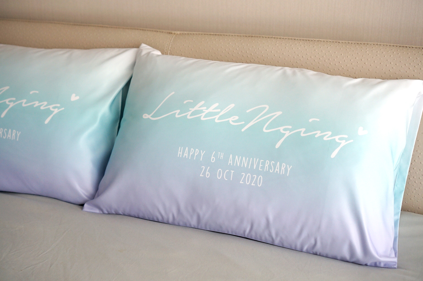 ปลอกหมอนหนุนคู่ พิมพ์ลายเต็มผืน Gradient - Mint/Blue