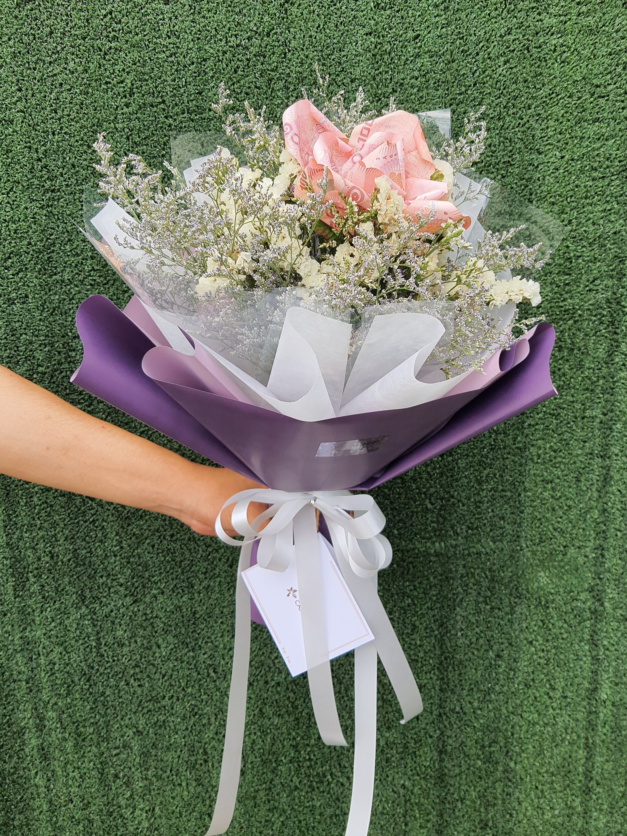 ช่อธนบัตรมูลค่าเงิน700฿ &ดอกไม้อบแห้ง