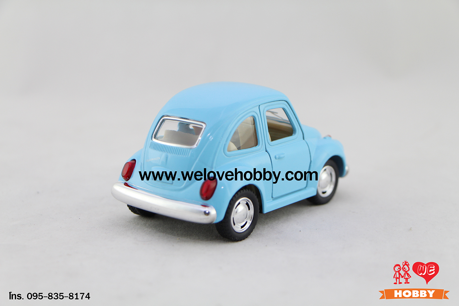 โมเดลรถคลาสสิค 1967 Volkswagen Classical Beetle ไซส์เล็ก สีฟ้า Pastel Scale : 4”