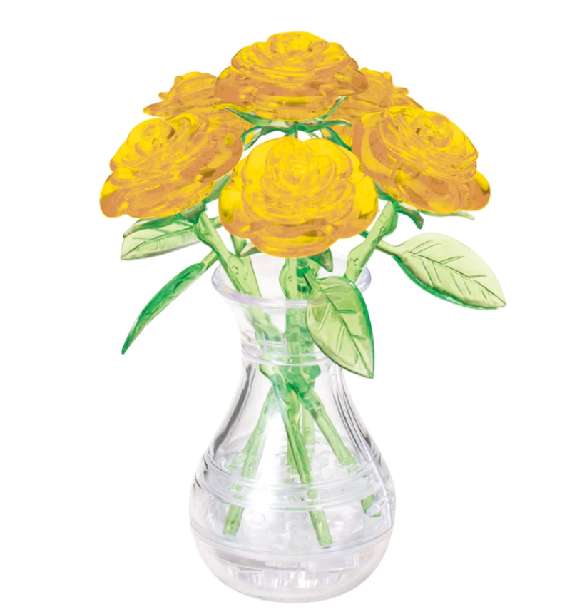 Six Rose Vase (Yellow)_3D Crystal Puzzle™