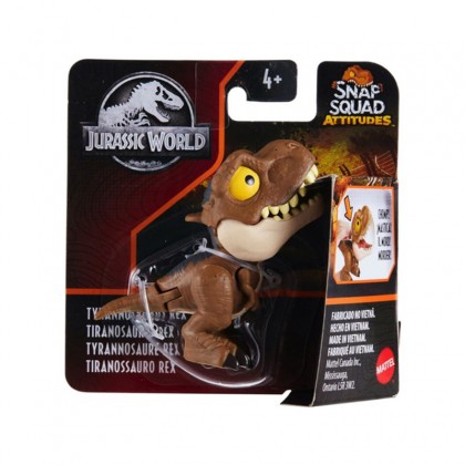 Mattel Jurassic World Snap Squad Attitudes Tyrannosaurus Rex (GXW62) แมทเทล จูราสสิค เวิลด์ ของเล่นแอ็กชั่นฟิกเกอร์ไดโนเสาร์ ไทแรนโนซอรัส เร็กซ์ (ที. เร็กซ์) สีน้ำตาล