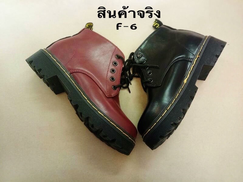 รองเท้าผ้าใบหุ้มข้อสไตล์ Dr.matens (สีเลือดหมู)