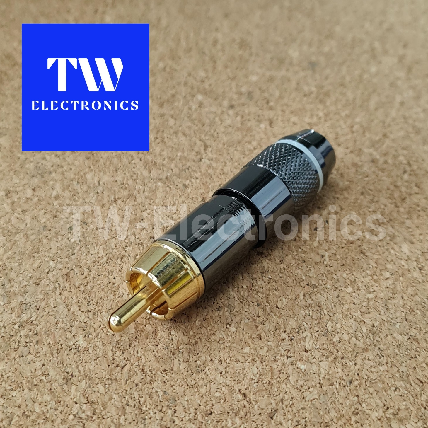 หัวRCA (ตัวผู้) ลำตัวยาว (สายขนาด 6-8mm) / คาดสีขาว