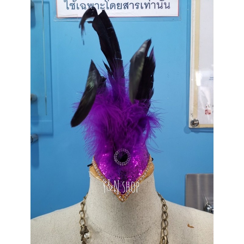 หมวกดรัมเมเยอร์เด็กผู้หญิง หมวกพาเหรด สีสันสดใส งานแสดง อนุบาล ประถม | หมวกขนนก Y&NShop