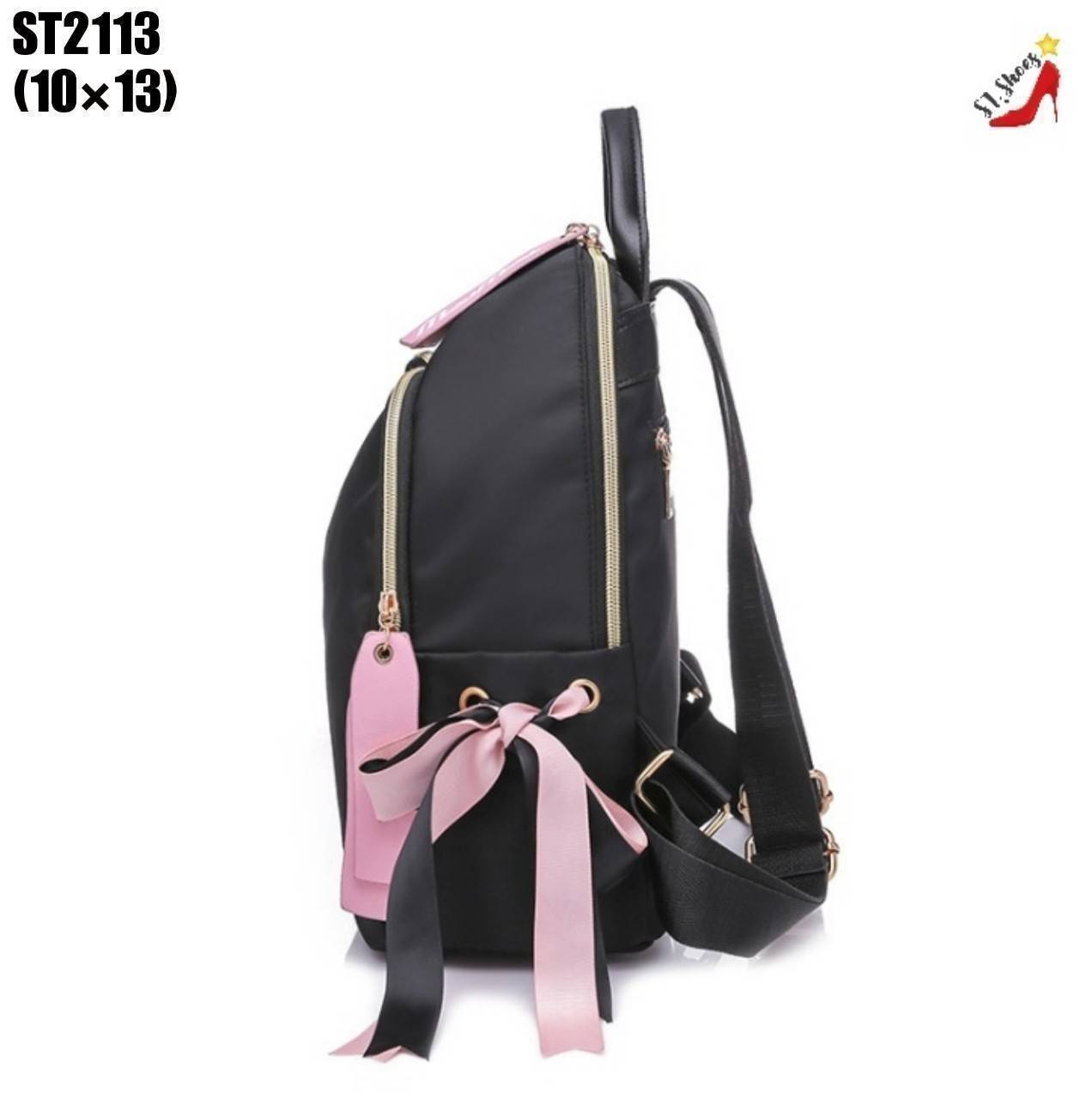 กระเป๋าเป้ไนล่อนผู้หญิง (สีชมพู)