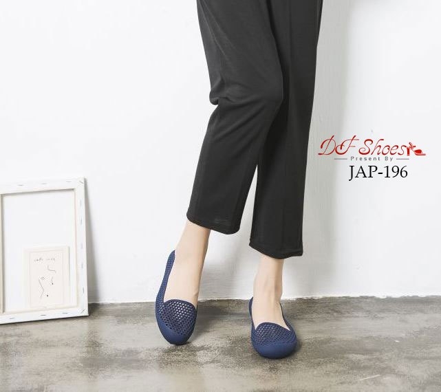 รองเท้าส้นแบนซิลิโคนนิ่ม (สีน้ำเงิน)
