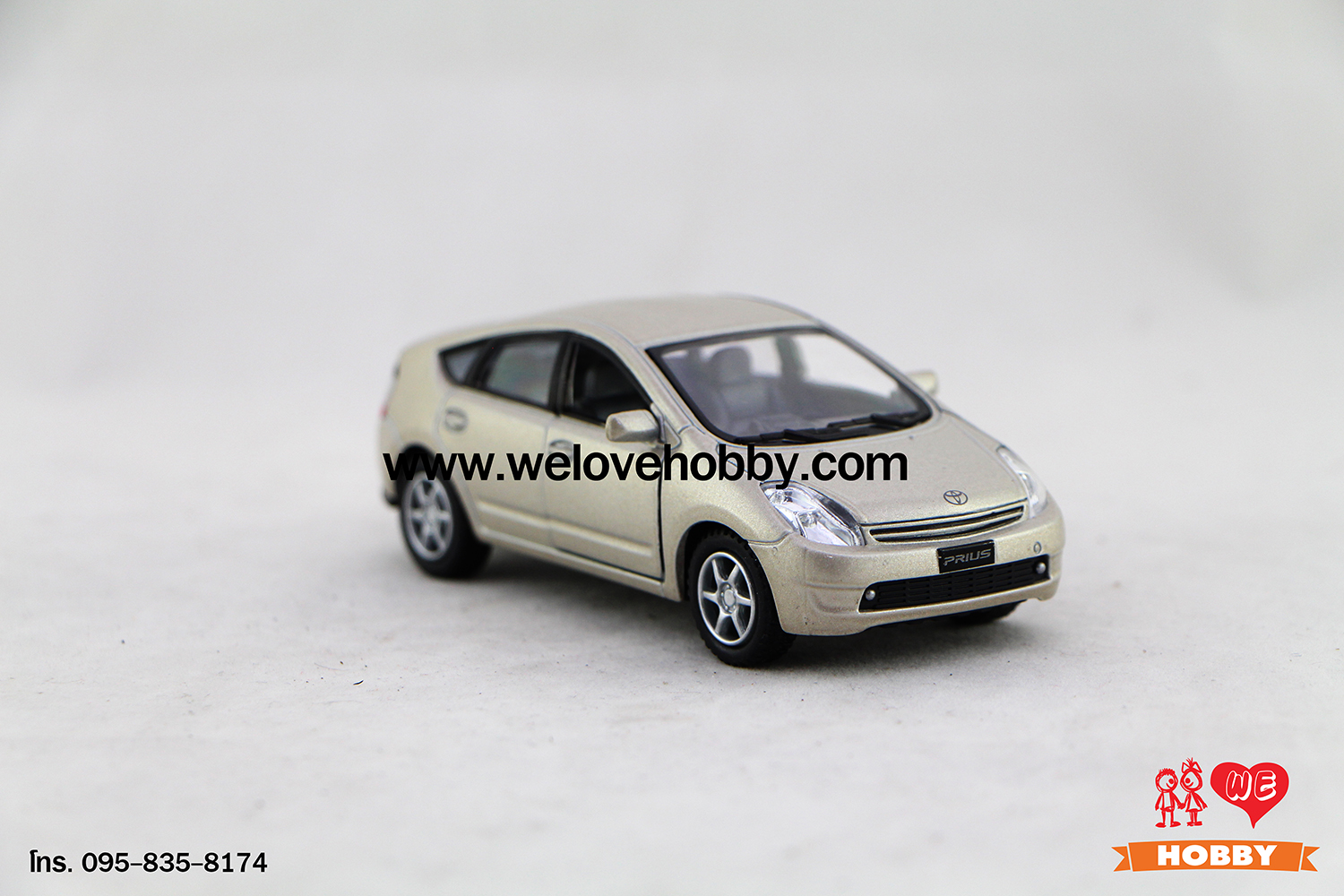 โมเดลรถ Toyota Prius สีบรอนซ์ทอง Scale 1:34