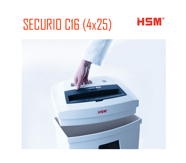 ขายถูก เครื่องทำลายเอกสาร HSM Securio C16 (4x25) 5-6 แผ่น ตัดเป็นชิ้น