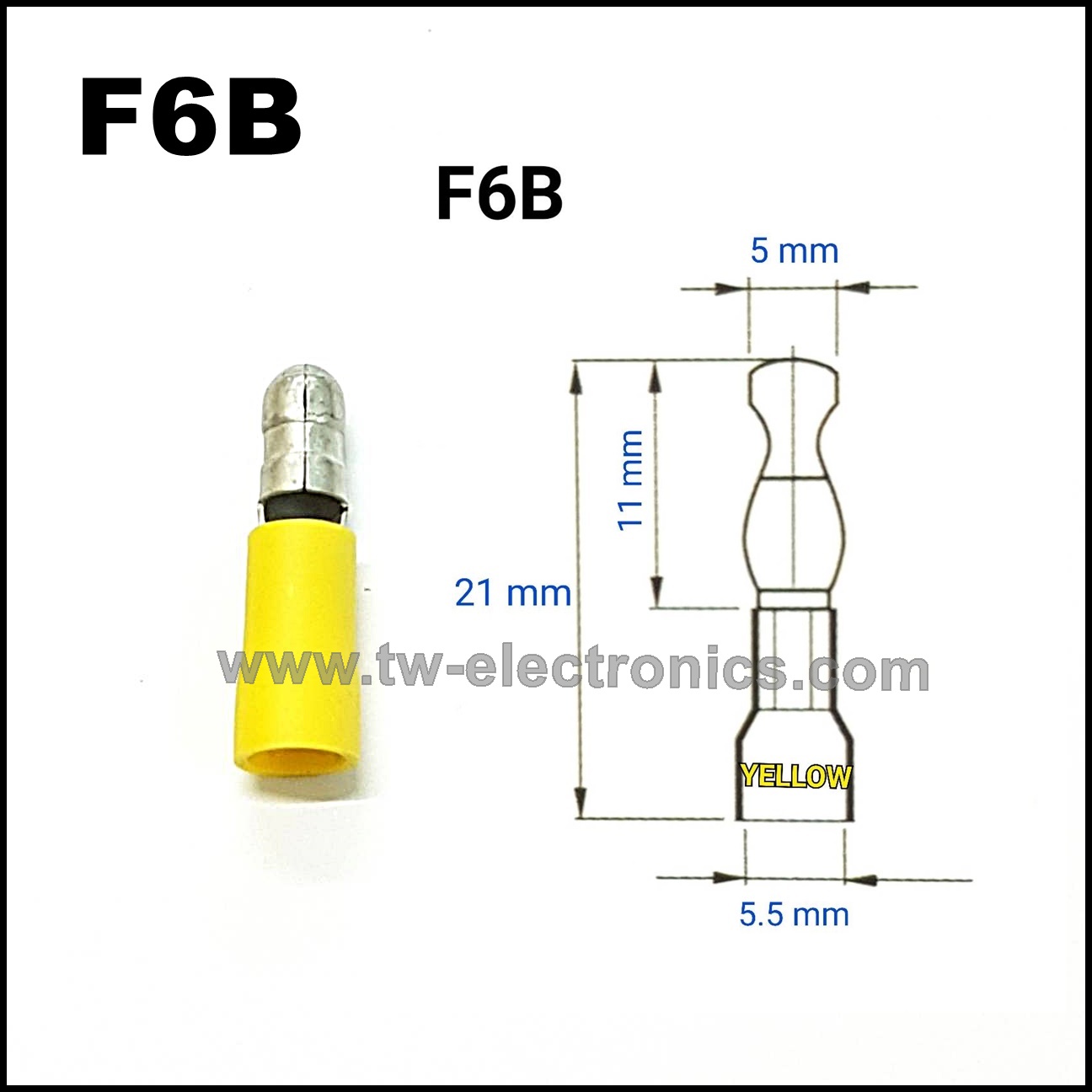 หางปลาเสียบกลม ตัวผู้ หุ้ม(สีเหลือง) T-LUG / F6B