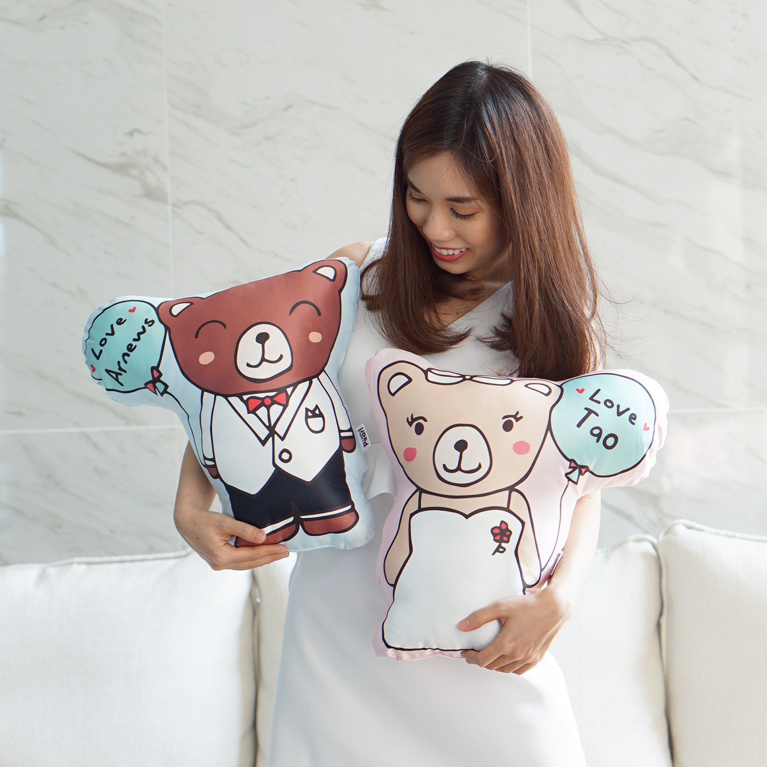 หมอนสั่งทำใส่ชื่อ ลายหมี - Teddy