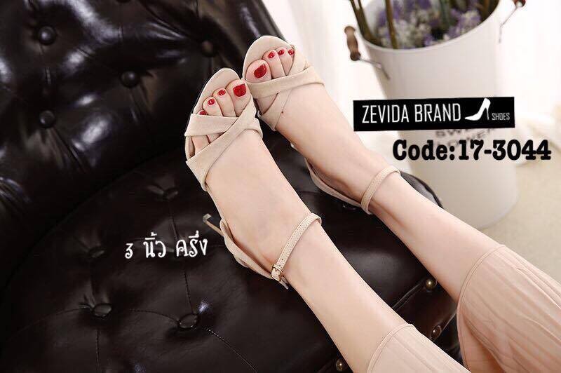 รองเท้าส้นเข็มสักหลาดรัดส้น (สีดำ)