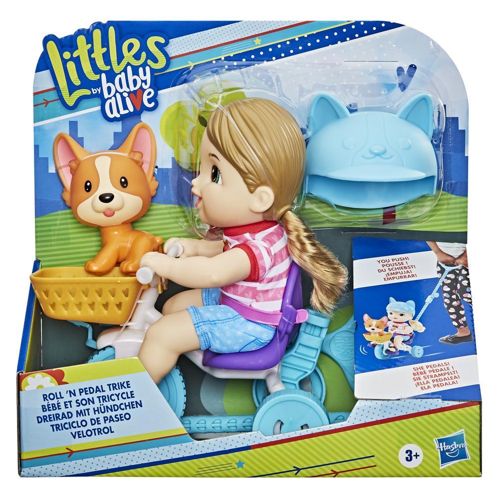 Hasbro Toy Littles by Baby Alive, Roll ‘n Pedal Trike Doll and Tricycle ฮาสโบร ตุ๊กตา เบบี้ อะไลฟ์ ขนาด 9 นิ้ว พร้อมสัตว์เลี้ยง และจักรยาน ลิขสิทธิ์แท้