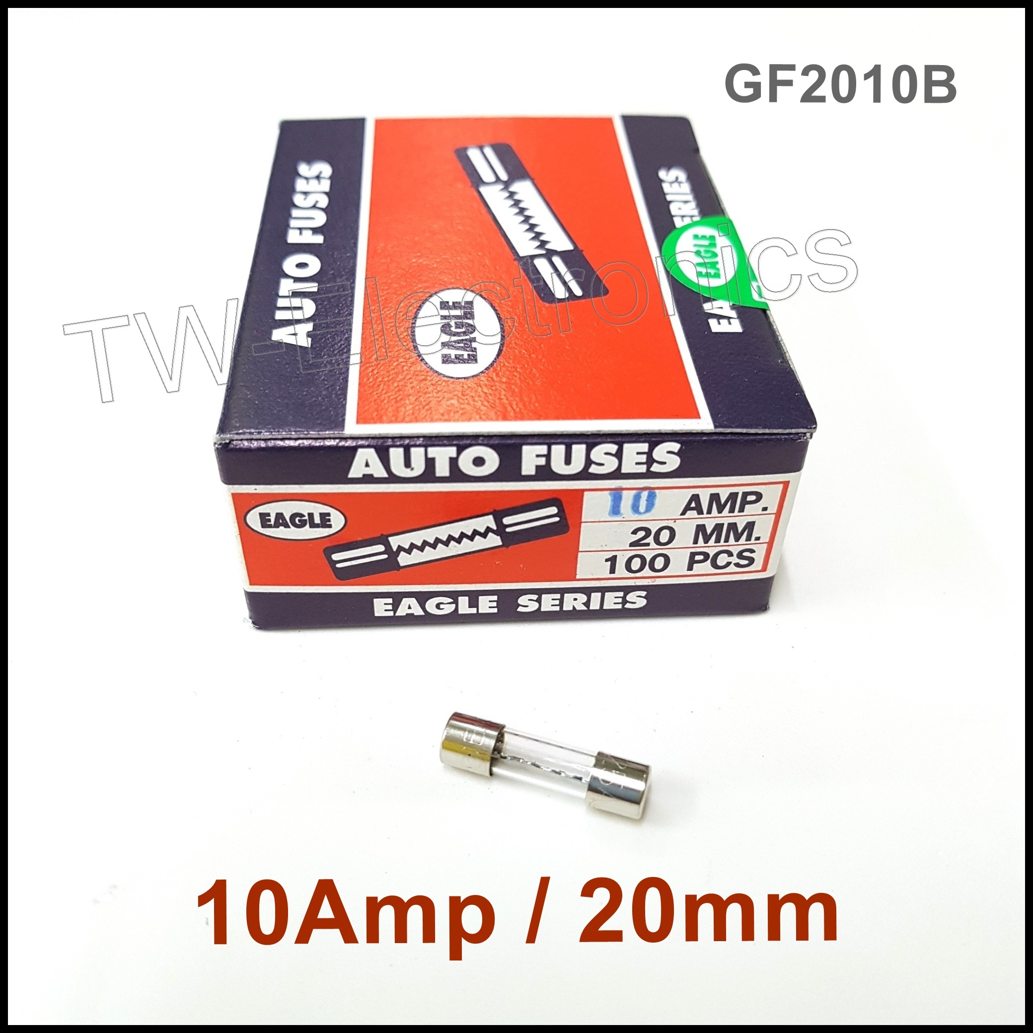ฟิวส์แก้วสั้น 10Amp / 20mm (100หลอด)