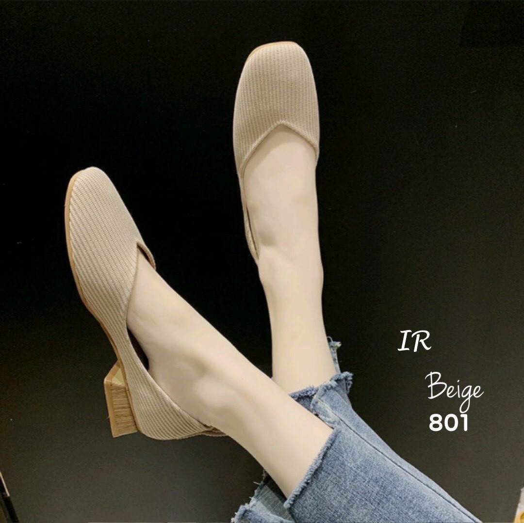 รองเท้าคัทชูผ้าลูกฟูก (สีครีม)