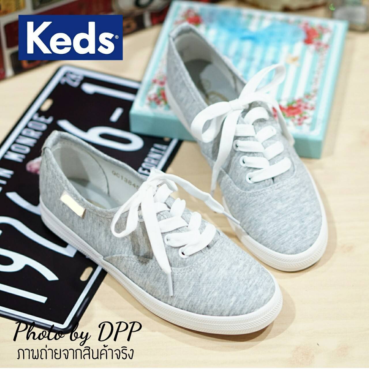 พร้อมส่ง : รองเท้าผ้าใบCandy canvas sneaker 2015 (สีเทา)