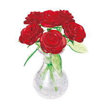 Six Roses(Red) :47 Pcs ./ 3D CRYTAL PUZZLE