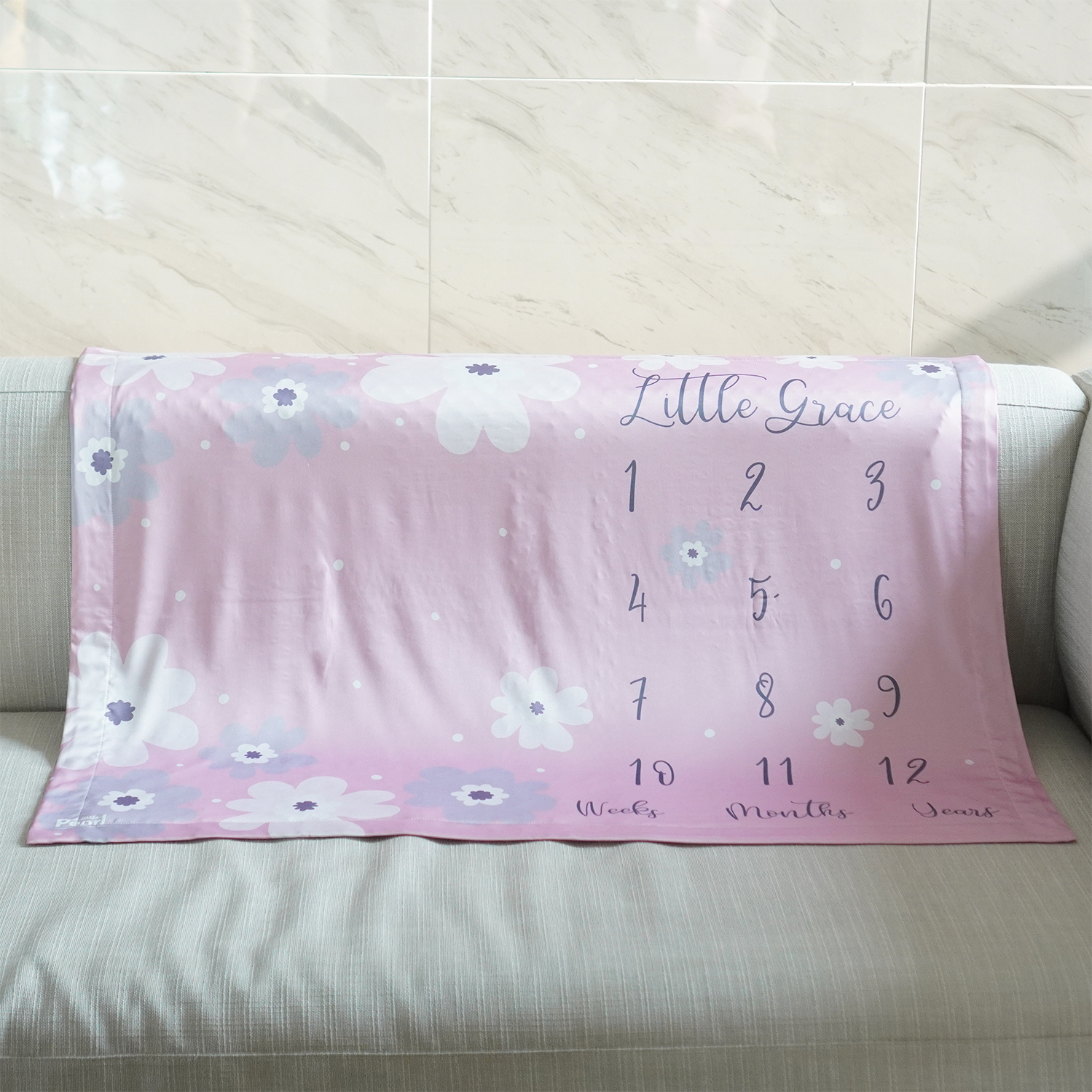 ผ้าห่ม Milestone ลาย Big Flower - Pink
