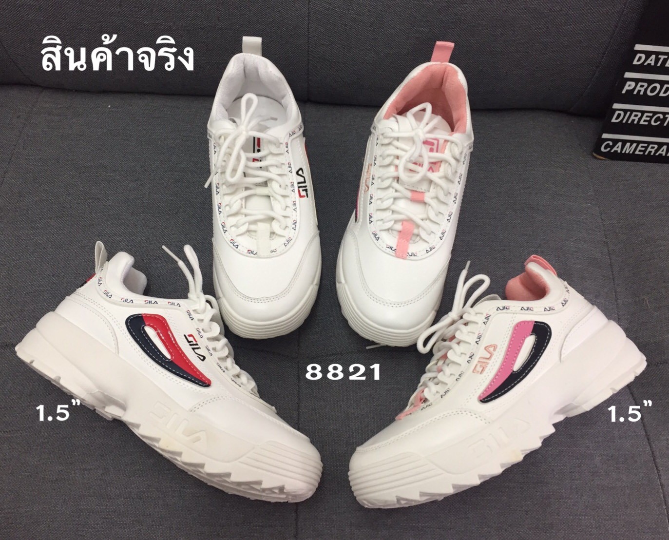 รองเท้าผ้าใบทรงSport Girl แต่งลายแฟชั่น (สีแดง)