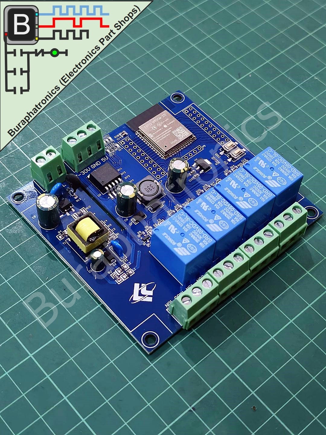 ESP32 WIFI Relay 4 Channel 5-60VDC / 220VAC (บอร์ด ESP32 + Relay 4 ช่อง)