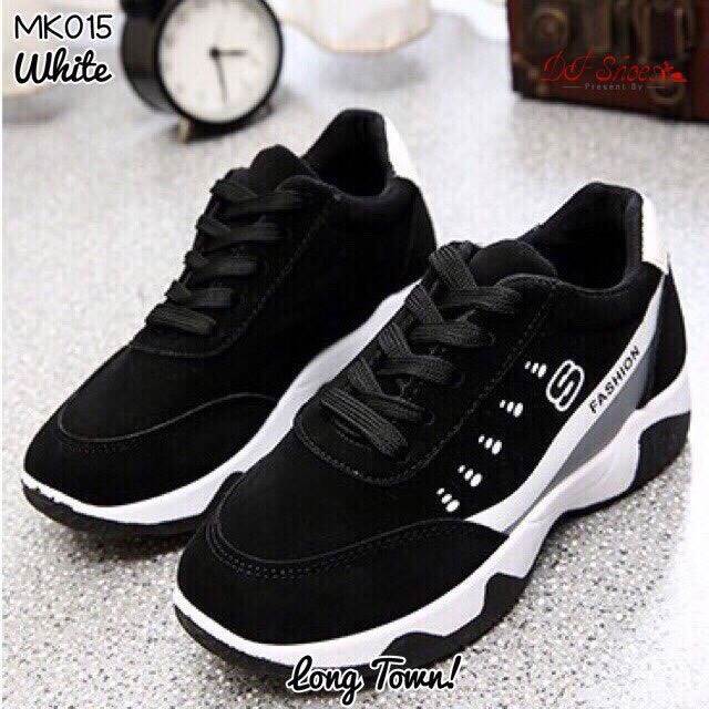รองเท้าผ้าใบ Sport โลโก้S (สีชมพู)