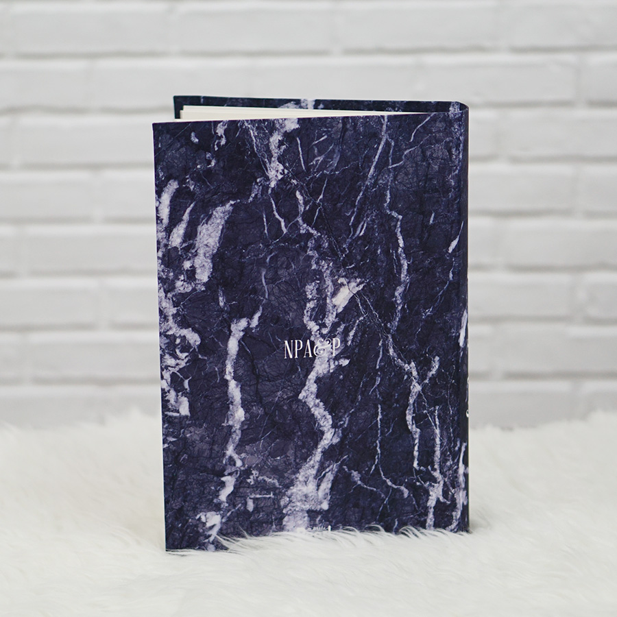 อัลบั้มสั่งทำใส่ชื่อ ลายหินอ่อนสีกรม - Navy Marble