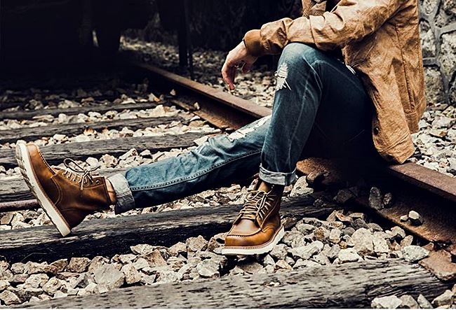 01070 รองเท้าบูท Miyano Martin Boots Leather Shoes high สไตล์วินเทจ [ชาย/หญิง] Size 39-44