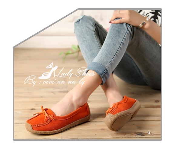 รองเท้าผ้าใบสไตล์ Casual (สีส้ม)