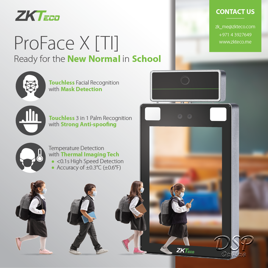 ขายถูก เครื่องสแกนใบหน้าตรวจวัดอุณหภูมิ Zkteco Proface X(Ti) Body Temperature Measurement Access Control