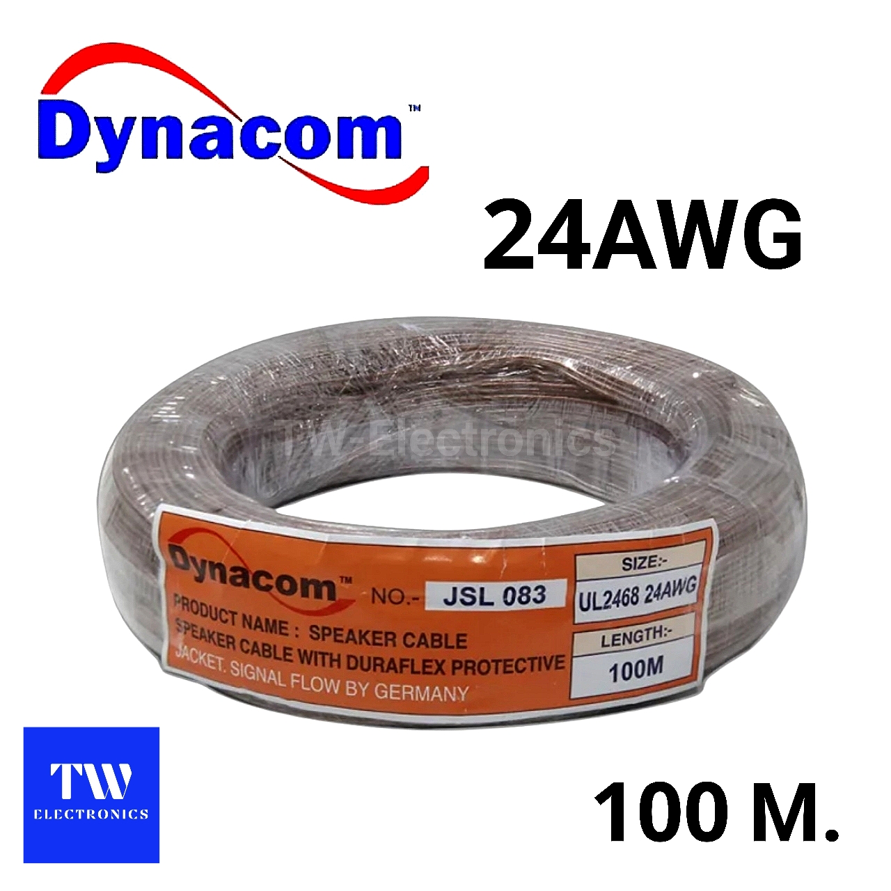 สายลำโพง 24AWG Dynacom JSL-083 (แบบม้วน 100 เมตร) สอบถาม-สั่งซื้อทางไลน์ID : tw28shop