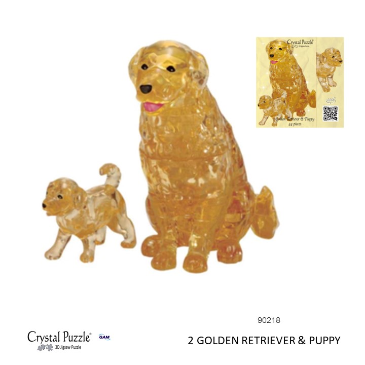 GOLDEN RETRIEVER & PUPPY _3D CRYSTAL PUZZLE