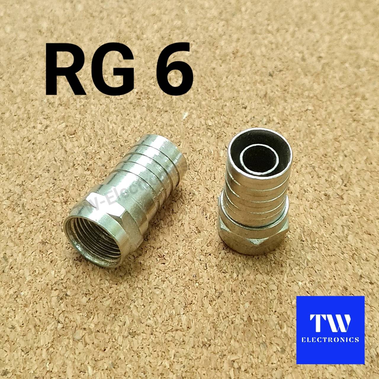 ขั้วต่อF-TYPE (RG6) แบบบีบ,ย้ำสาย