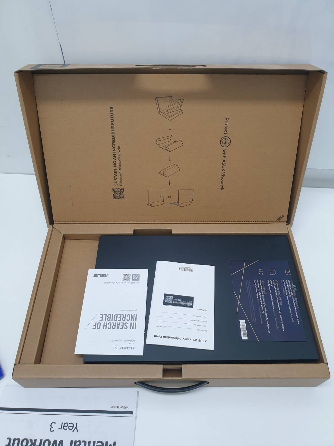 โน๊ตบุ๊ค Asus Vivibook Notebook i3 gen12 i3-N305 Ram 8GB m.2 512 ใหม่มากมีกล่องมีประกัน