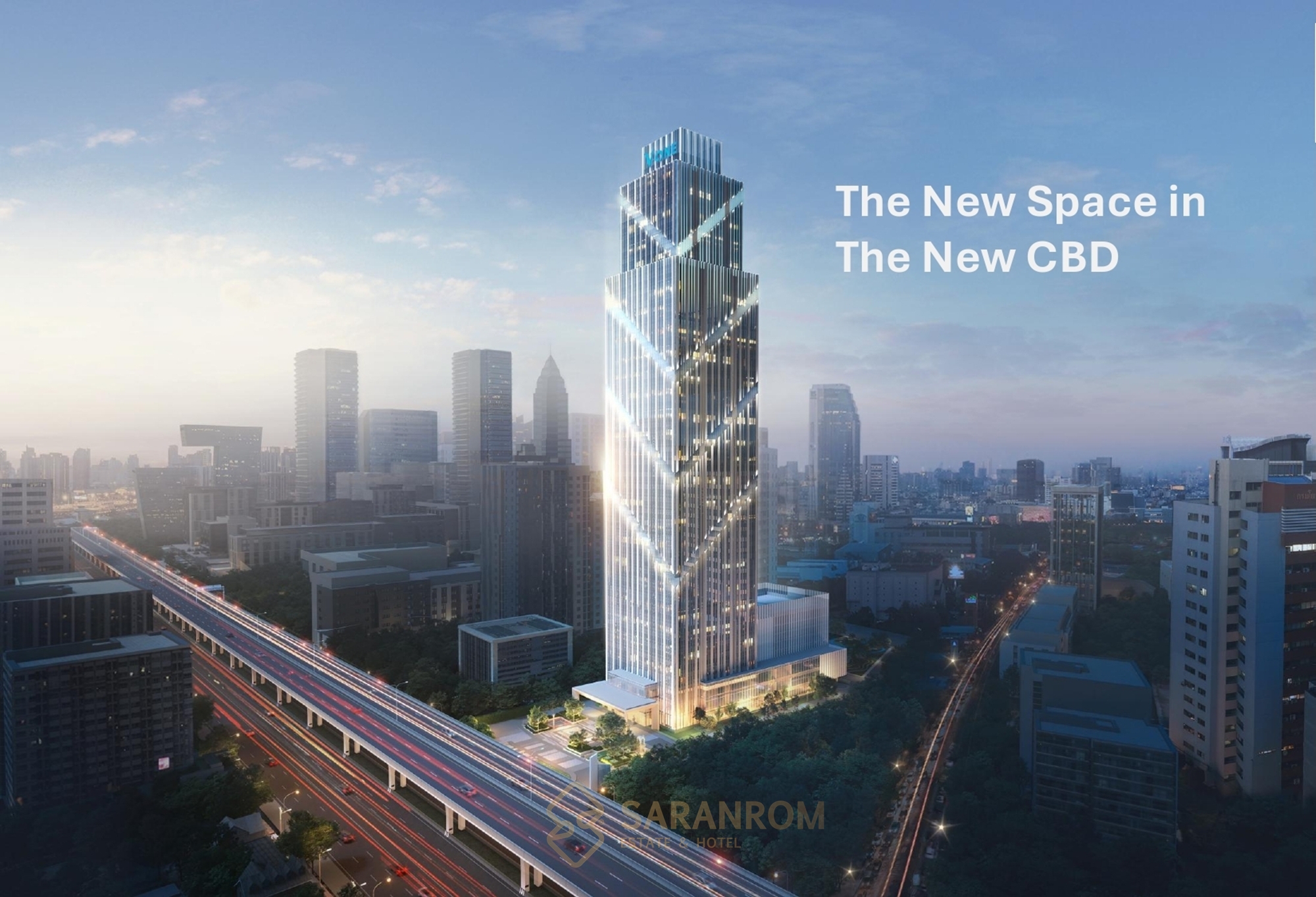 อาคาร วี.วรรณ ทาวเวอร์ (V.ONE TOWER) สำนักงานให้เช่า ติดถนนพระราม 9 กรุงเทพฯ ใกล้รถไฟฟ้าสายสีส้ม MRTA สถานี รฟม.