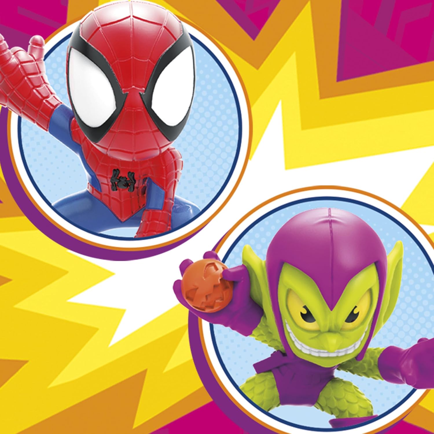 Hasbro Marvel Stunt Squad Crane Smash Playset, Spider-Man and Green Goblin Action Figures (1.5”) ฮาสโบร มาร์เวล สตันท์ สควอด สไปเดอร์-แมน และ กรีน ก็อบลิน เพลย์เซ็ท
