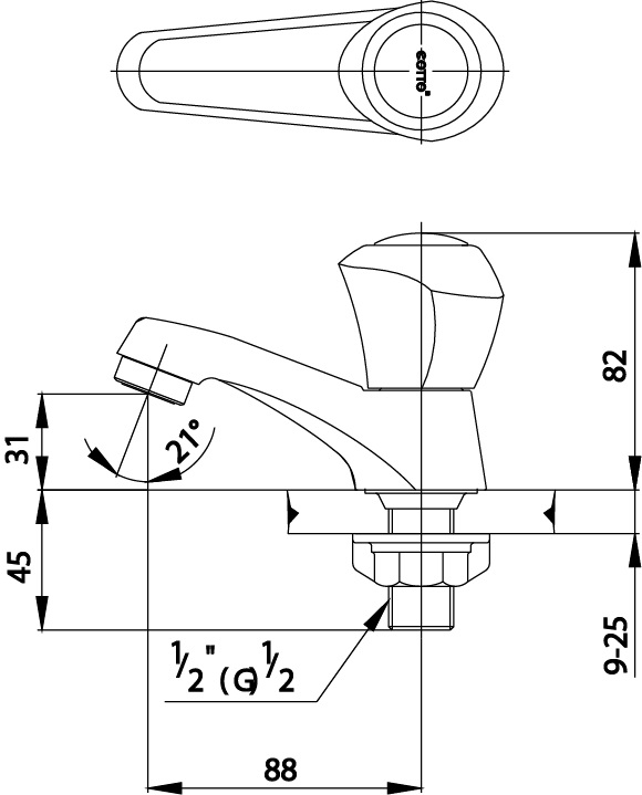 Cotto CT160C11(HM) ก็อกเดี่ยวอ่างล้างหน้า
