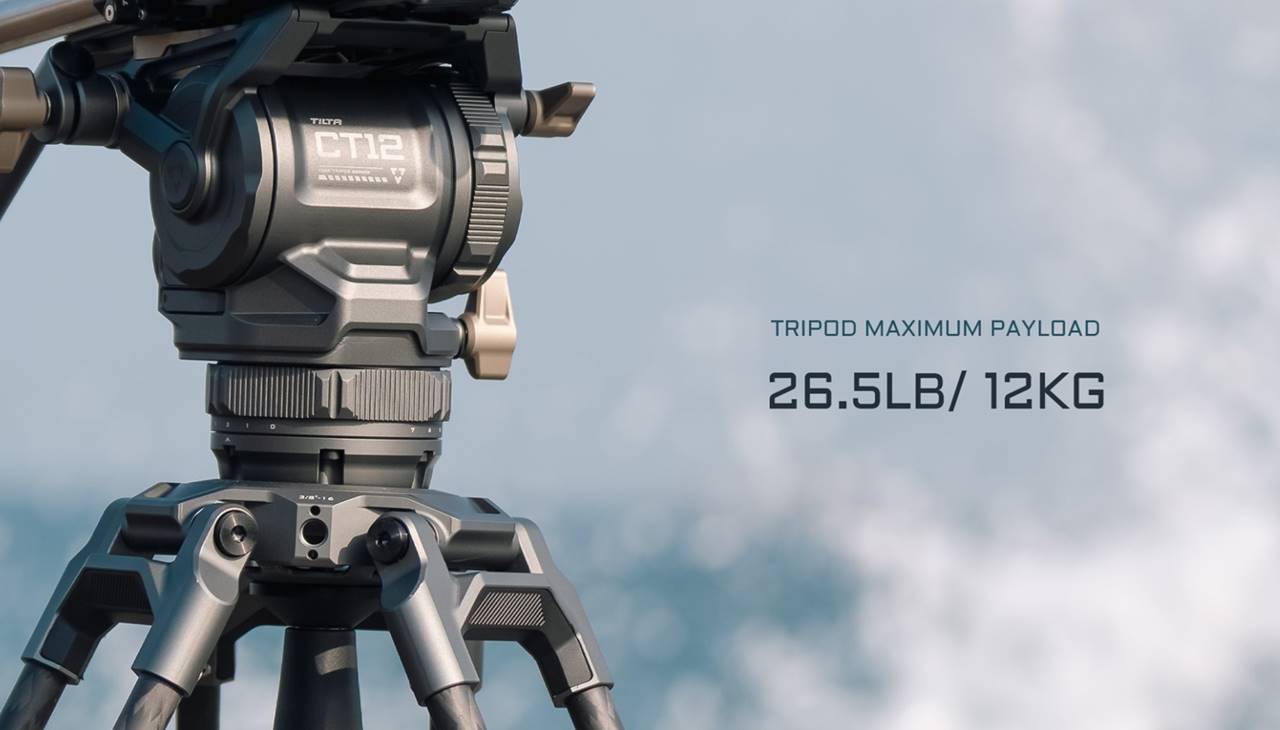 TT-CT12-75-SG | Tilta 75mm Cine Fluid Head with 2-Stage One Touch Carbon Fiber Tripod Legs (12KG)