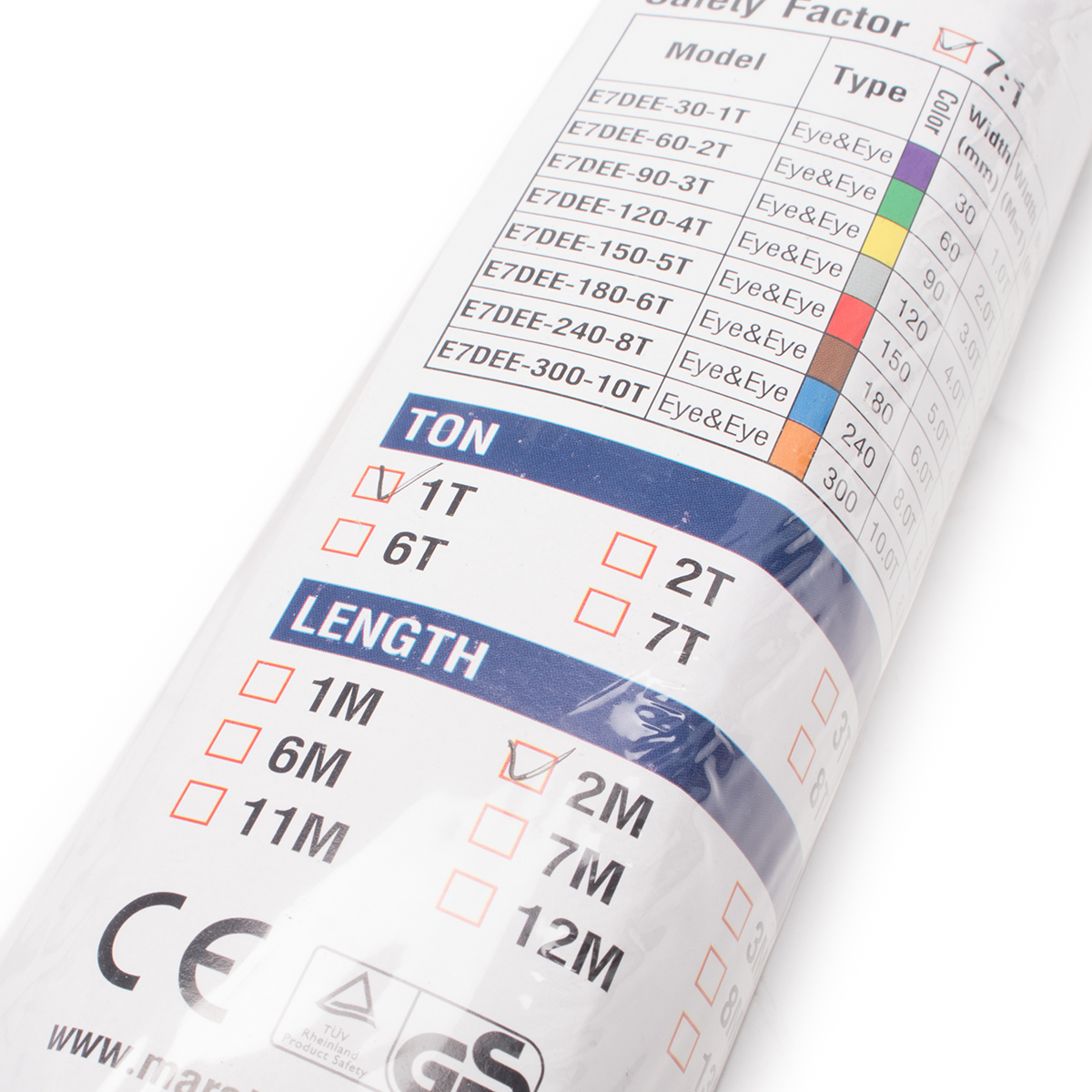 สลิงแบน / สายพานยกของ / สลิงผ้า MARATHON WLL 1.0 TON x ยาว 2.0 เมตร (กว้าง30mm)