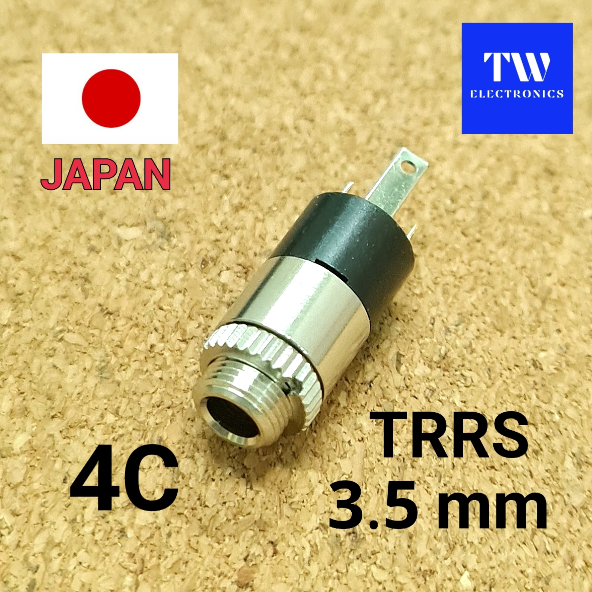 3.5mm TRRS (ตัวเมีย) ติดแท่น JAPAN