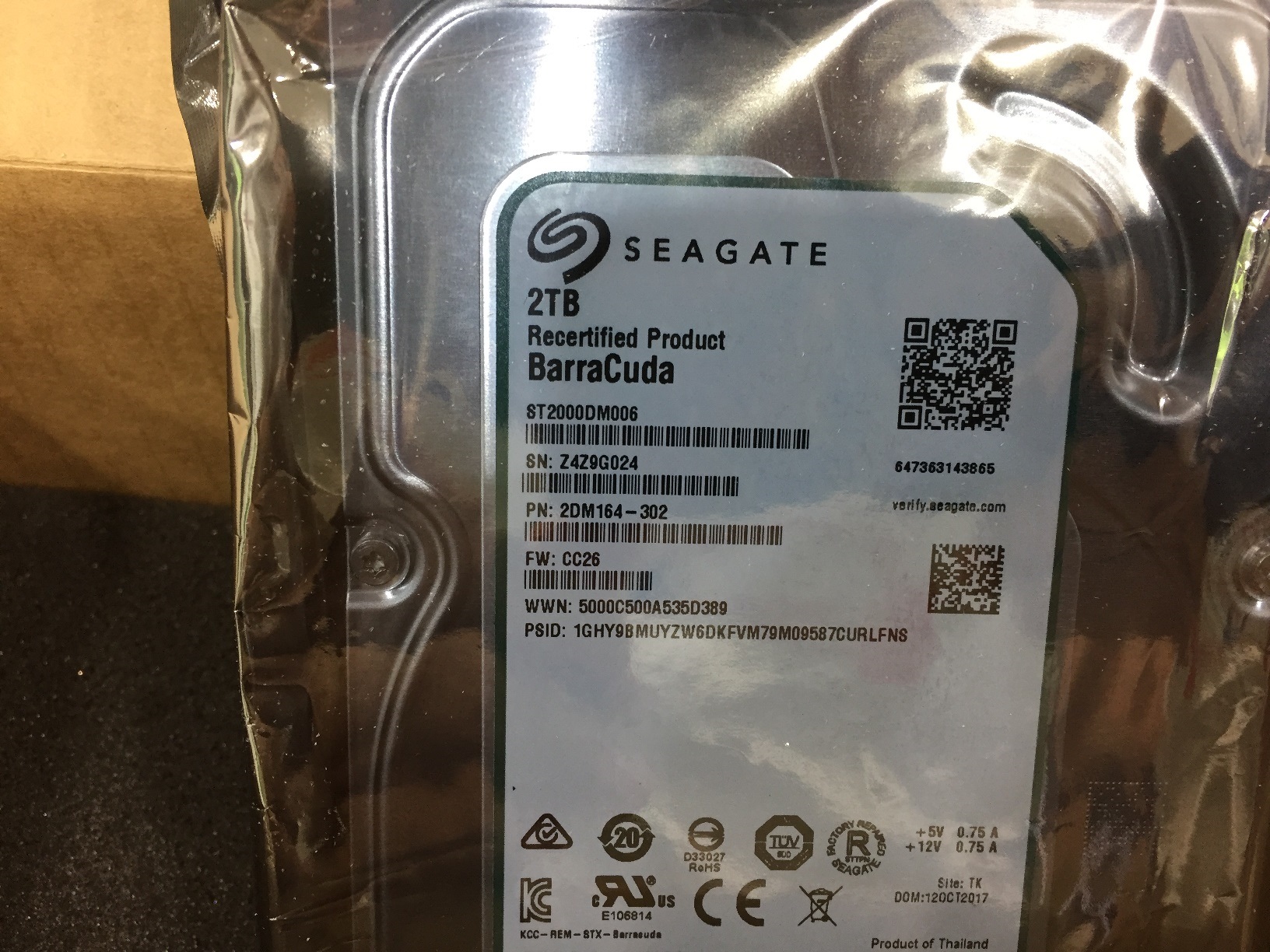 2TB. SEAGATE ของใหม่เคลมมา