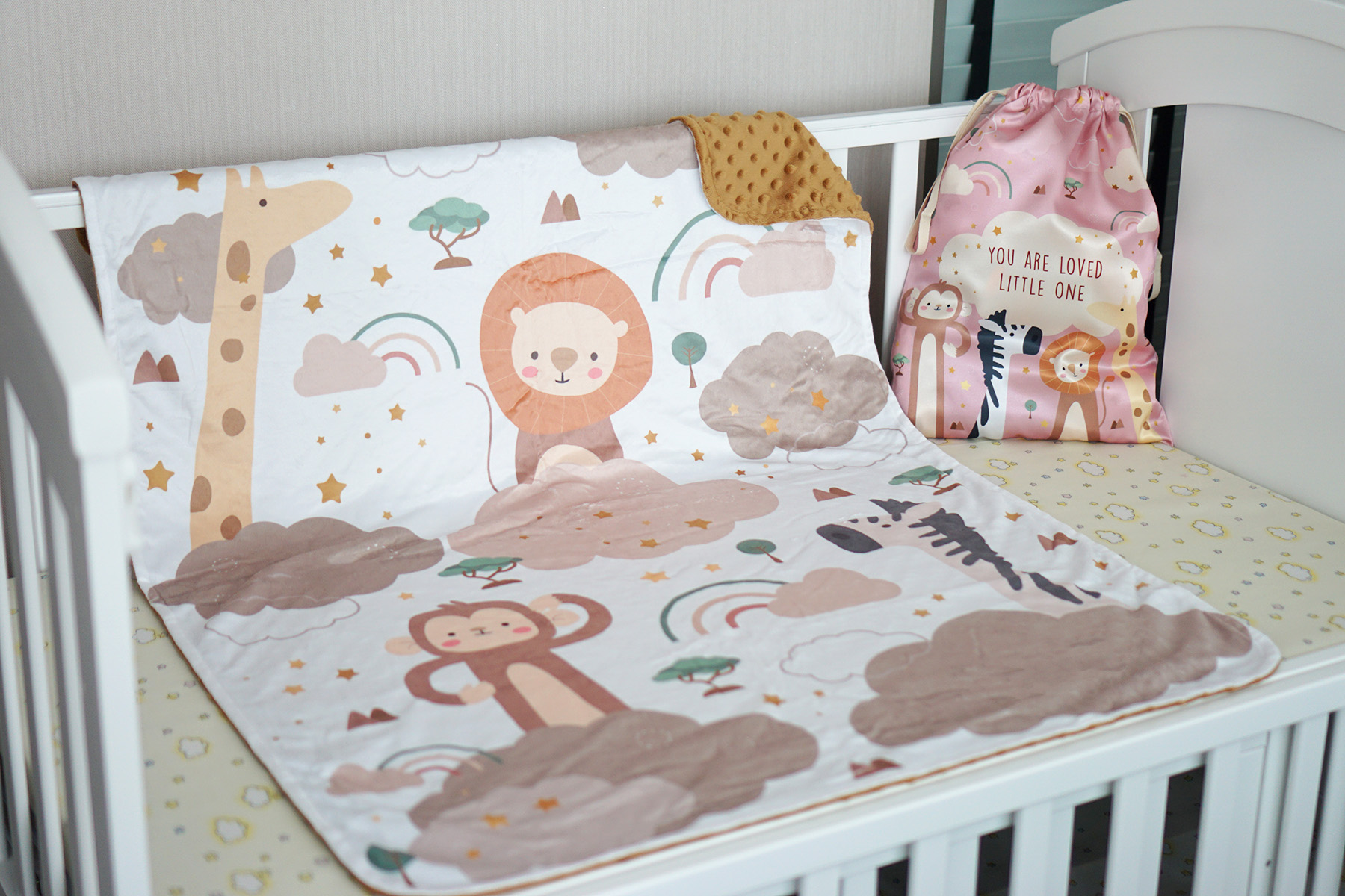 ผ้าห่ม Minky 75x100cm พร้อมส่ง ลาย Safari