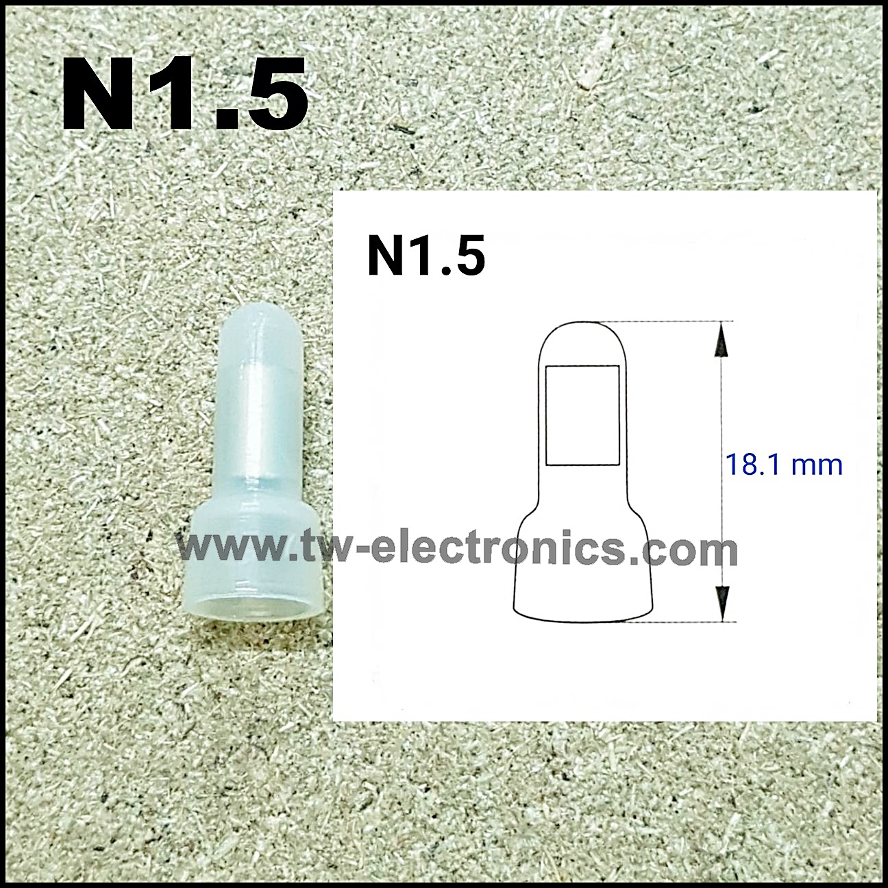 หัวต่อสายหุ้มรูปหมวก N1.5 / T-Lug