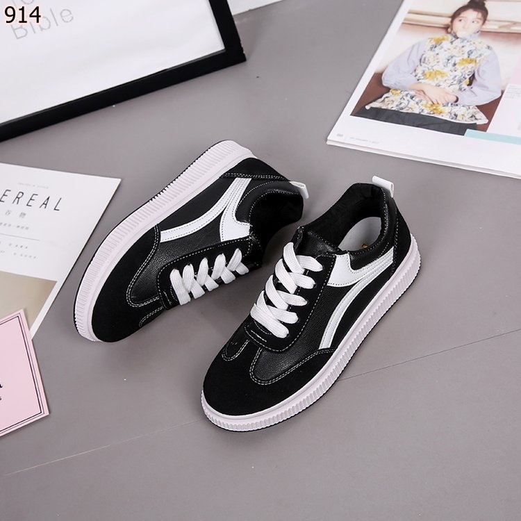 รองเท้าผ้าใบแฟชั่นลาย Sport เรียบ (สีดำ)