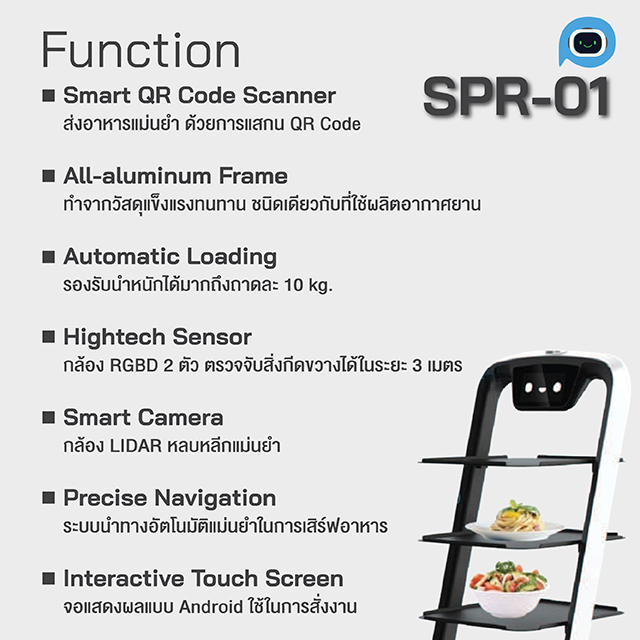 ขายถูก HIP Delivery Robot SPR-01 หุ่นยนต์อัตโนมัติ สามารถทำงาน เสิร์ฟอาหาร