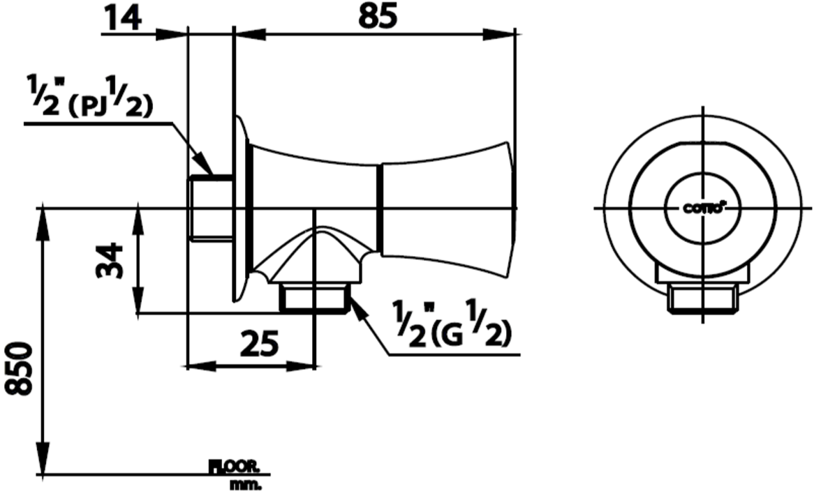 Cotto CT1092C26(HM) วาล์วเปิด-ปิดน้ำ